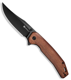 SENCUT Vornix Liner Lock Knife Guibourtia Wood (3.7" Black 9Cr18MoV)