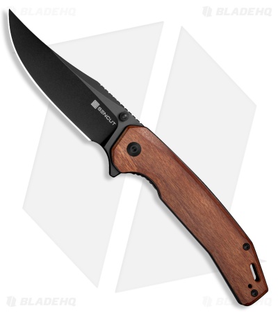 SENCUT Vornix Liner Lock Knife Guibourtia Wood (3.7" Black 9Cr18MoV)