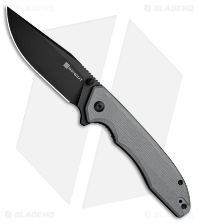 SENCUT Sylor Liner Lock Knife Gray G-10 (3.4" Black D2) S25056-1