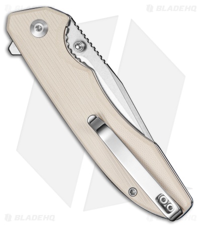 SENCUT Sylor Liner Lock Knife Ivory G-10 (3.4" Stonewash D2) S25056-2