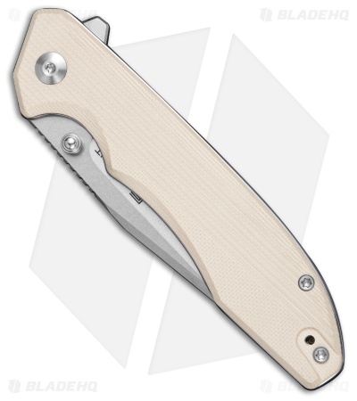 SENCUT Sylor Liner Lock Knife Ivory G-10 (3.4" Stonewash D2) S25056-2