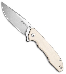 SENCUT Sylor Liner Lock Knife Ivory G-10 (3.4" Stonewash D2) S25056-2