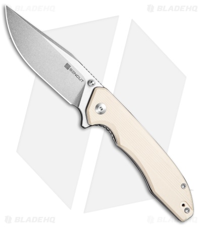 SENCUT Sylor Liner Lock Knife Ivory G-10 (3.4" Stonewash D2) S25056-2