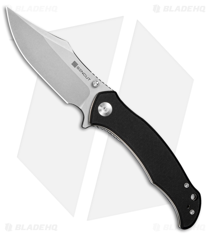 SENCUT Tauron Liner Lock Knife Black G-10 (3.5" Stonewash)