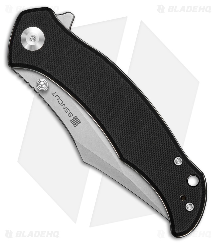 SENCUT Tauron Liner Lock Knife Black G-10 (3.5" Stonewash)