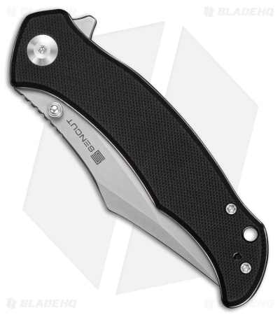SENCUT Tauron Liner Lock Knife Black G-10 (3.5" Stonewash)