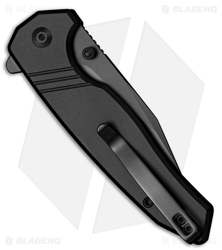 SENCUT Selkyris Button Lock Knife Black Aluminum (3.4" Black)