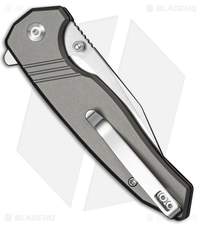 SENCUT Selkyris Button Lock Knife Gray Aluminum (3.4" Satin)