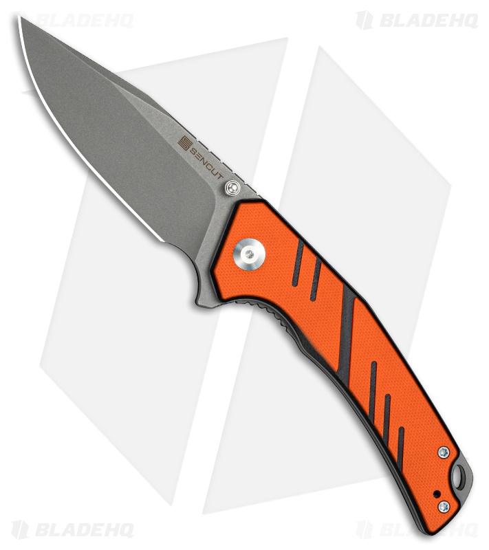 SENCUT Quirk Liner Lock Knife Orange & Black G-10 (3.4" Gray SW)