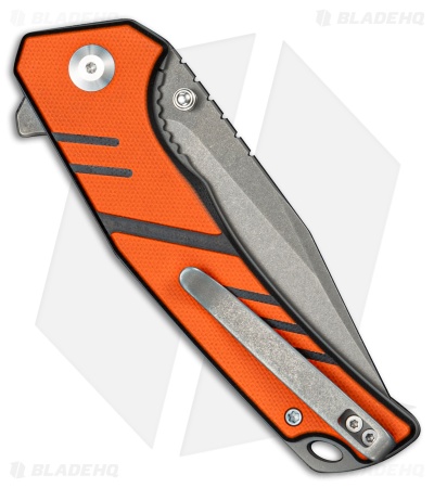SENCUT Quirk Liner Lock Knife Orange & Black G-10 (3.4" Gray SW)