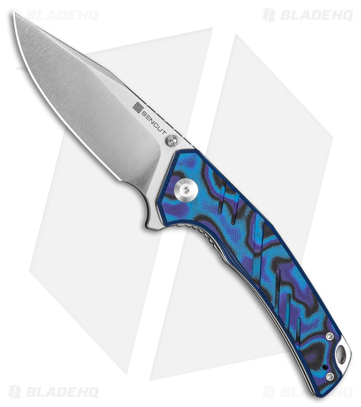 SENCUT Quirk Liner Lock Knife Blue/Purple/Black G-10 (3.4" Satin)