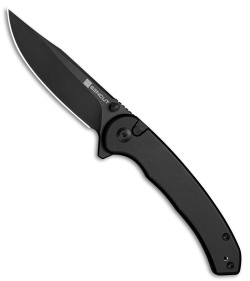 SENCUT Ingot Button Lock Knife Black Aluminum (3.2" Black)