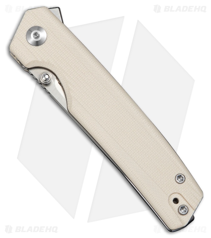 SENCUT Stria Liner Lock Knife Milled Ivory G-10 (3.1" Satin D2)