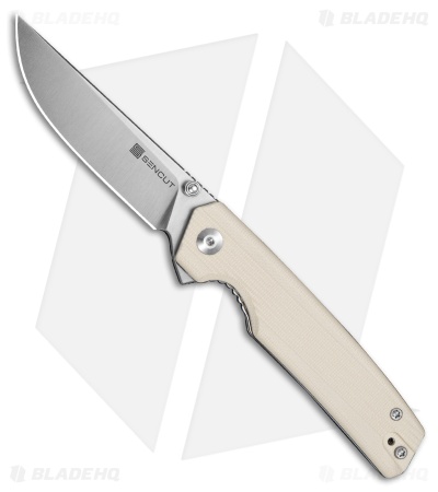 SENCUT Stria Liner Lock Knife Milled Ivory G-10 (3.1" Satin D2)