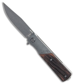 Old Timer Frontier Barlow Spring Assisted Knife Luxewood (2.7&quot; Gray) 133OTF | 219362