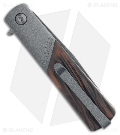 Old Timer Frontier Barlow Spring Assisted Knife Luxewood (2.7" Gray) 133OTF
