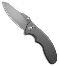 SENCUT Cybrix Button Lock Knife Gray Aluminum (3.5" Satin)