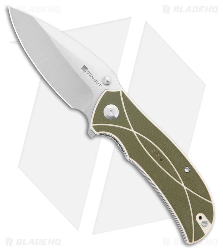 SENCUT Hyrax Pocket Knife | Green-Ivory G-10 + Black