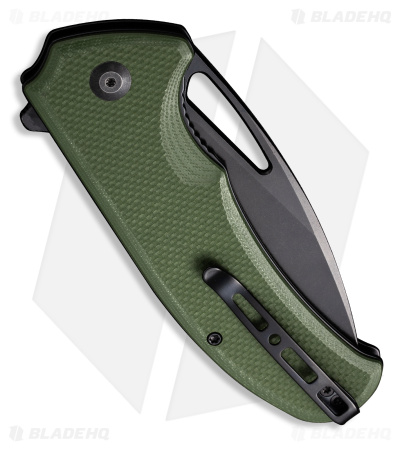 SENCUT Phantara Liner Lock Knife OD Green G-10 (3.7" Black) S23014-3