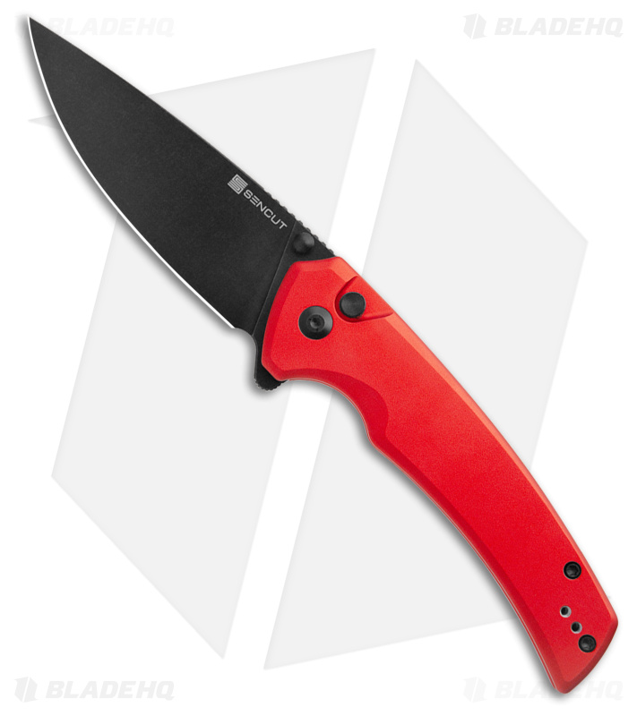 SENCUT Serene Button Lock Red Al (BW) - Blade HQ