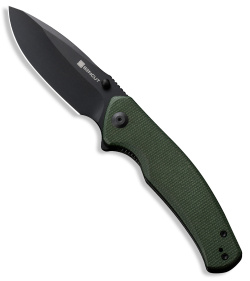 SENCUT Slashkin Liner Lock Knife Green Micarta (3.48" Black) S20066-3