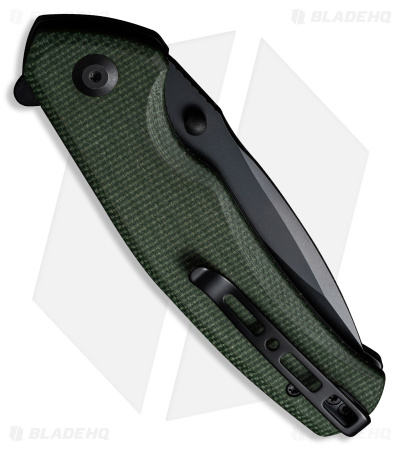 SENCUT Slashkin Liner Lock Knife Green Micarta (3.48" Black) S20066-3