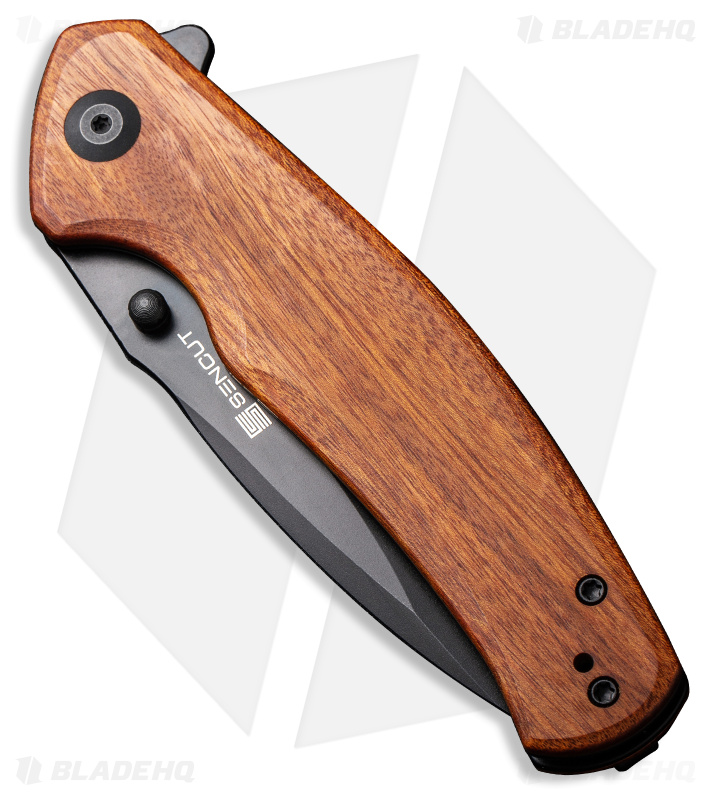 SENCUT Slashkin Liner Lock Knife Guibourtia Wood (3.48" Black) S20066-4