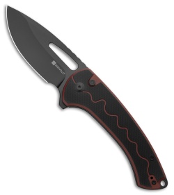 SENCUT Squiggy Button Lock Knife Burgundy/Black G-10 (3.9" Black)