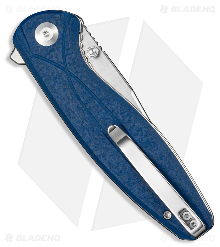 SENCUT Vyrce Liner Lock Knife Blue Shredded G-10 (3.5" Satin D2)