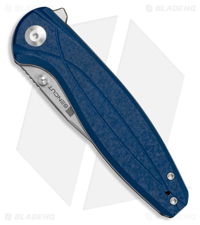 SENCUT Vyrce Liner Lock Knife Blue Shredded G-10 (3.5" Satin D2)