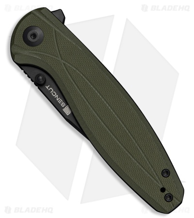 SENCUT Vyrce Liner Lock Knife OD Green G-10 (3.5" Black D2)