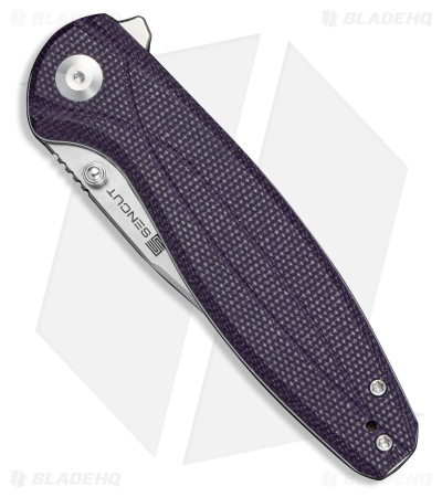 SENCUT Vyrce Liner Lock Knife Purple Canvas Micarta (3.5" Satin D2)