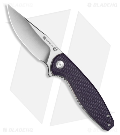 SENCUT Vyrce Liner Lock Knife Purple Canvas Micarta (3.5" Satin D2)