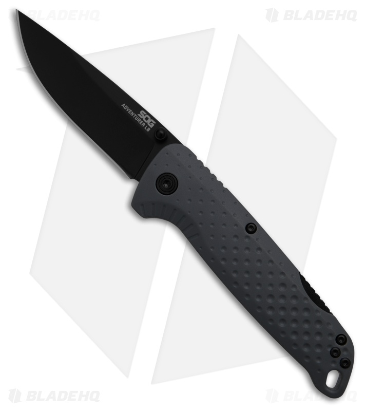 SOG Adventurer LB Lock Back Knife Gray Polymer (3" Black)