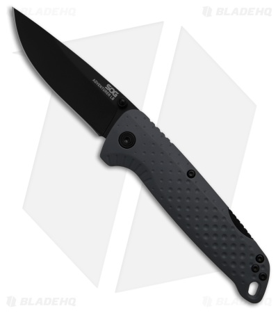 SOG Adventurer LB Lock Back Knife Gray Polymer (3" Black)