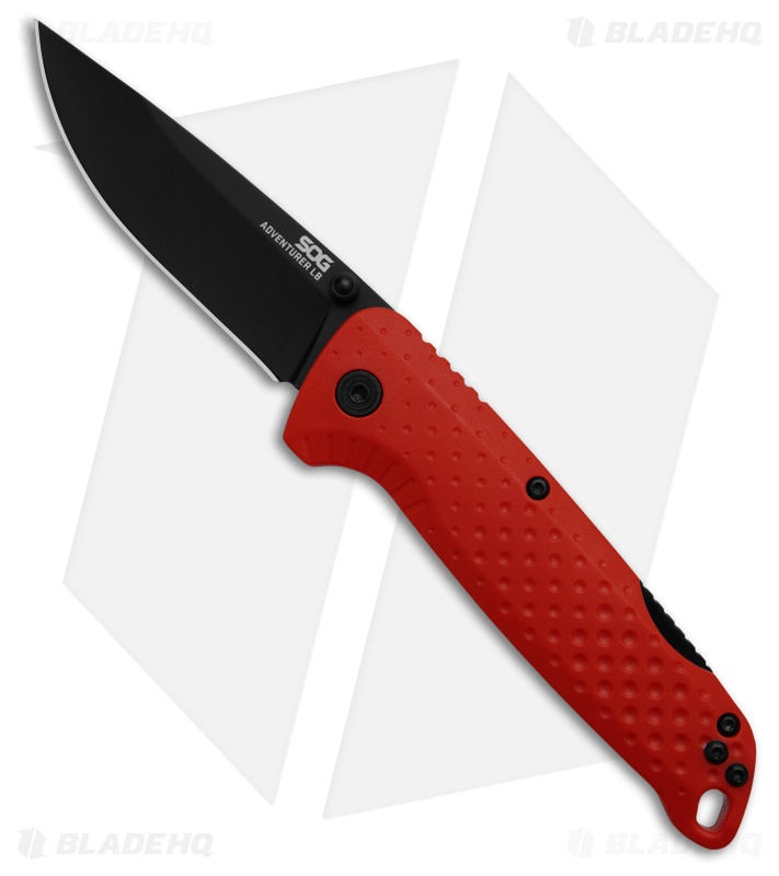 ⚠️ SOG SOG Adventurerer LB Red GRN Drop Point Black 5Cr15MoV