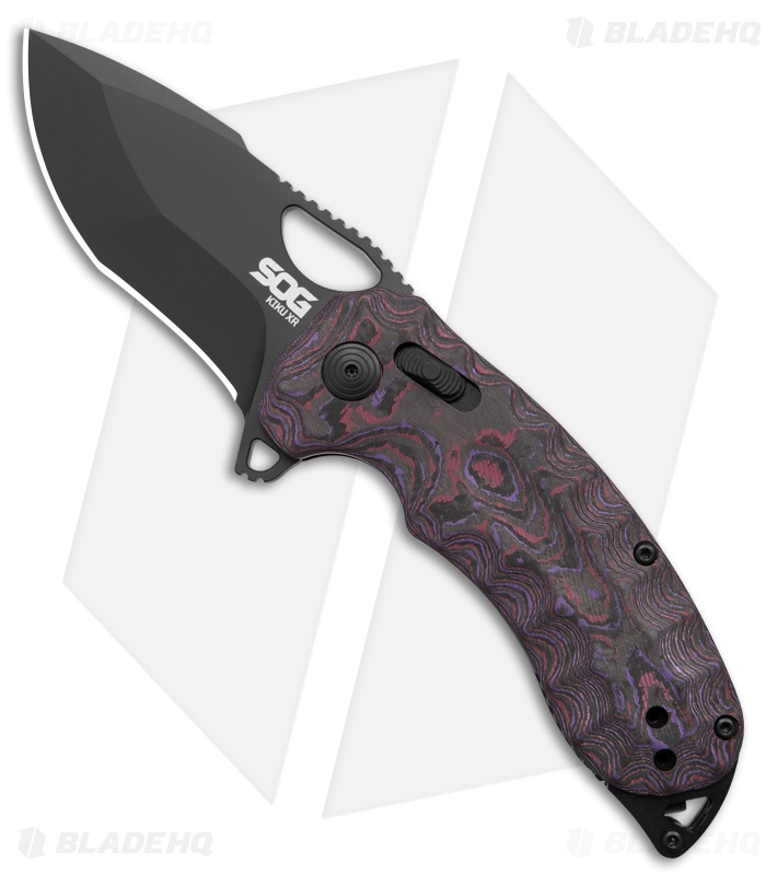 SOG Kiku XR Lock Knife | FatCarbon Purple Haze | Black PVD