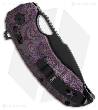 SOG Kiku XR Lock Knife | FatCarbon Purple Haze | Black PVD