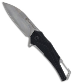 Smith & Wesson Oasis Carabiner Liner Lock Knife Black Al (3" Satin)