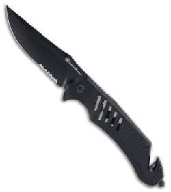 Smith & Wesson Extreme Ops Liner Lock Knife Black Aluminum (3.5" Black Serr)
