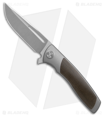 Sharp By Design Mini Evo Flipper Knife Micarta Inlay (3.25" Satin Drop Point)