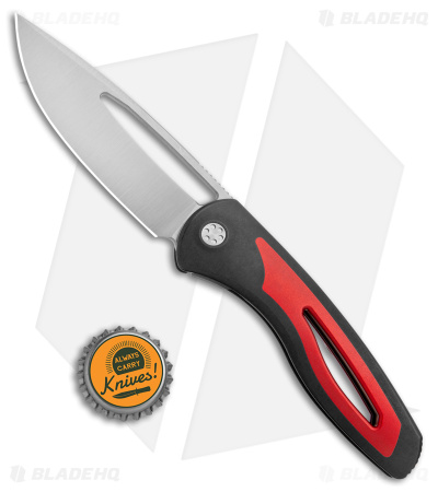 Sharp By Design Apex Frame Lock Knife Black/Red Ti (3.5" Satin S90V)