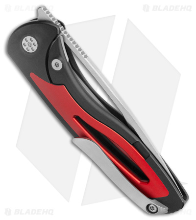 Sharp By Design Apex Frame Lock Knife Black/Red Ti (3.5" Satin S90V)