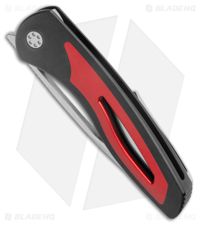 Sharp By Design Apex Frame Lock Knife Black/Red Ti (3.5" Satin S90V)