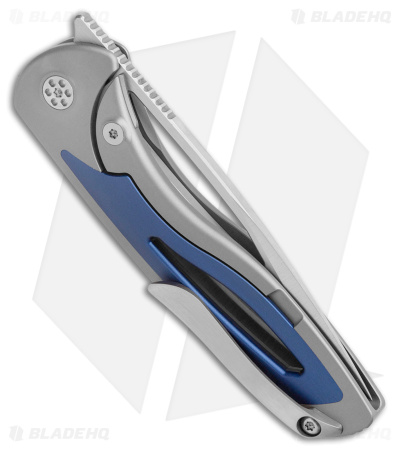Sharp By Design Apex Frame Lock Knife Blue/Gray Titanium (3.5" Satin S90V)