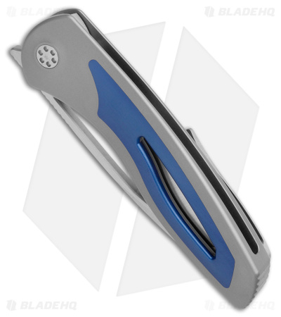Sharp By Design Apex Frame Lock Knife Blue/Gray Titanium (3.5" Satin S90V)