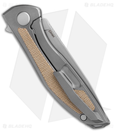 Shirogorov Knives NeOn NL Frame Lock Knife Ti / Natural Micarta (3.5" SW Elmax)