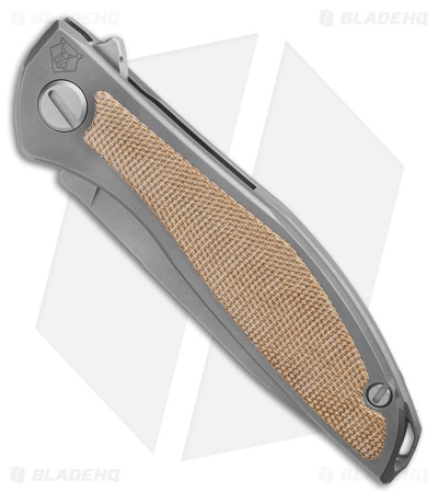 Shirogorov Knives NeOn NL Frame Lock Knife Ti / Natural Micarta (3.5" SW Elmax)