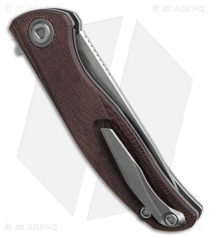 Shirogorov Knives Ursus F95 Liner Lock Knife Maroon Micarta (3.75" SW Elmax)