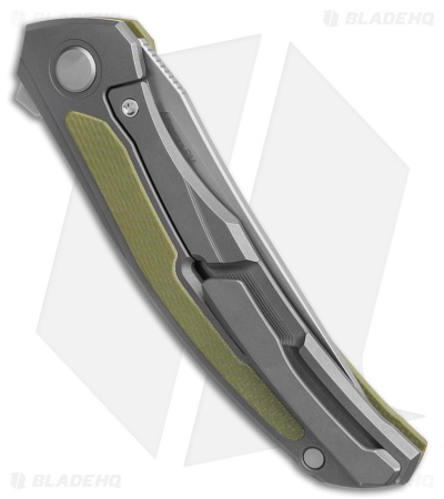 Shirogorov Ursus Quantium Frame Lock Knife Olive Green G-10/Ti (3.7" SW Cromax)